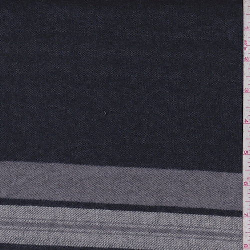 Midnight/Camel/Grey Wool Blend Twill Stripe Jacketing